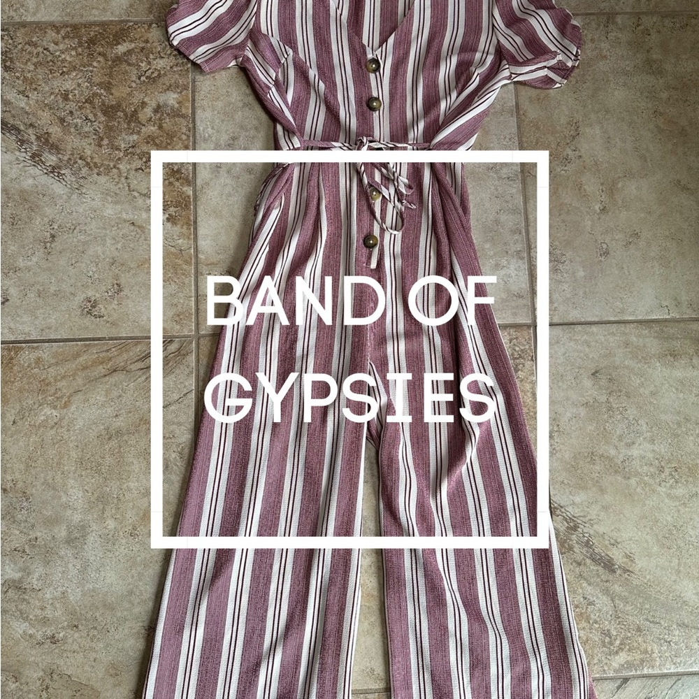 Band of Gypsies Short Sleeved Jumpsuit with Belt
